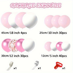 104pcs Party Pink Balloons Metallic Pink Confetti Balloons