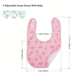 Soft & Absorbent Unisex Burp Cloth & Bib Sets - 3 Pack