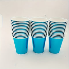 10pcs Bronzing Theme Party Tableware Disposable Cups Plates Tablecloth