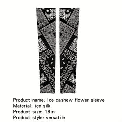 Long Bandana Printed Sleeves Face Covering Sun Protection Cover Outdoor Gloves