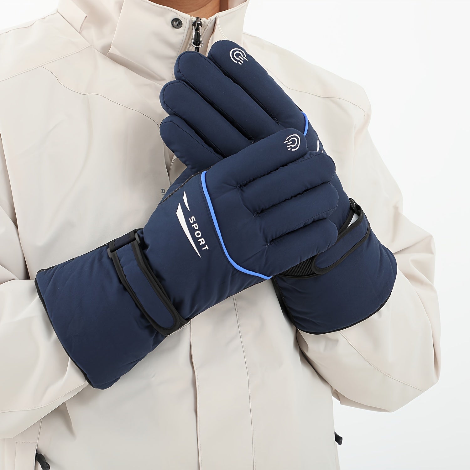 Thickened Warm Gloves Skiing Cycling Touch Screen Reflective Gloves