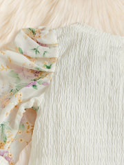 Baby Girls Floral Long Sleeve Top & Flat Pants Set