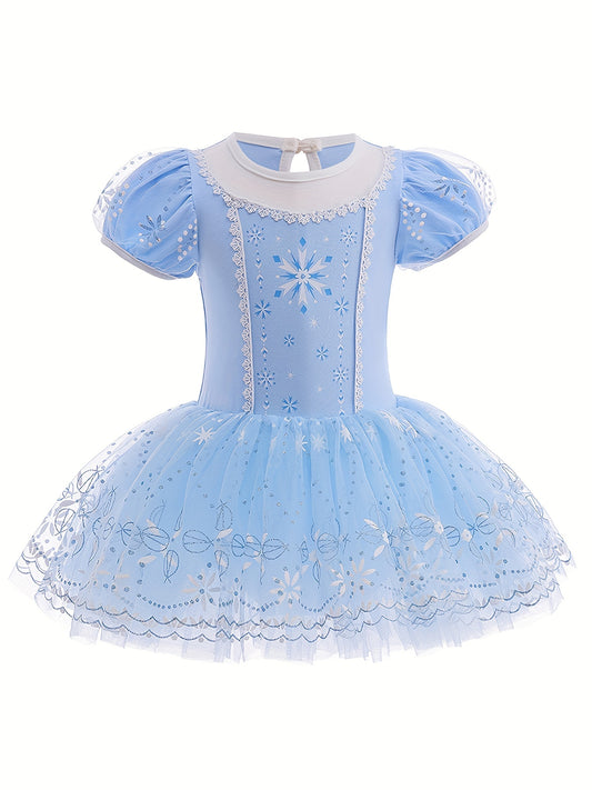 Snow Flake Tulle Tutu Ballet Dance Dress Leotard