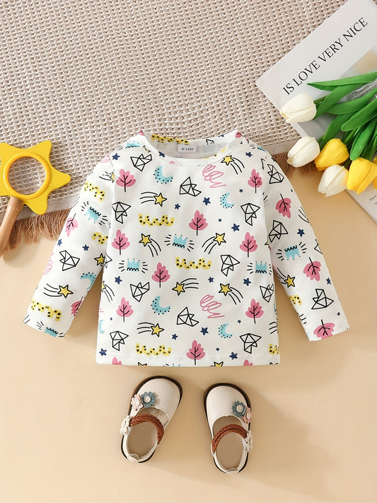 Baby Girls' Star And Moon Print Sweatshirt