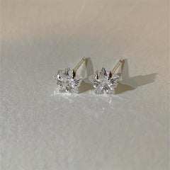 925 Silver Star Zircon Stud Earrings for Women