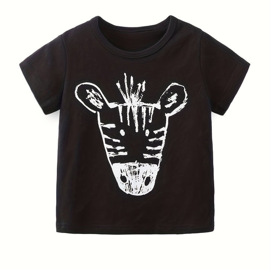 Kids Cartoon Graphic T-shirt Short Sleeve Summer Top