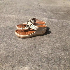 Metal Decor Wedge Slippers Women's Platform Sandals