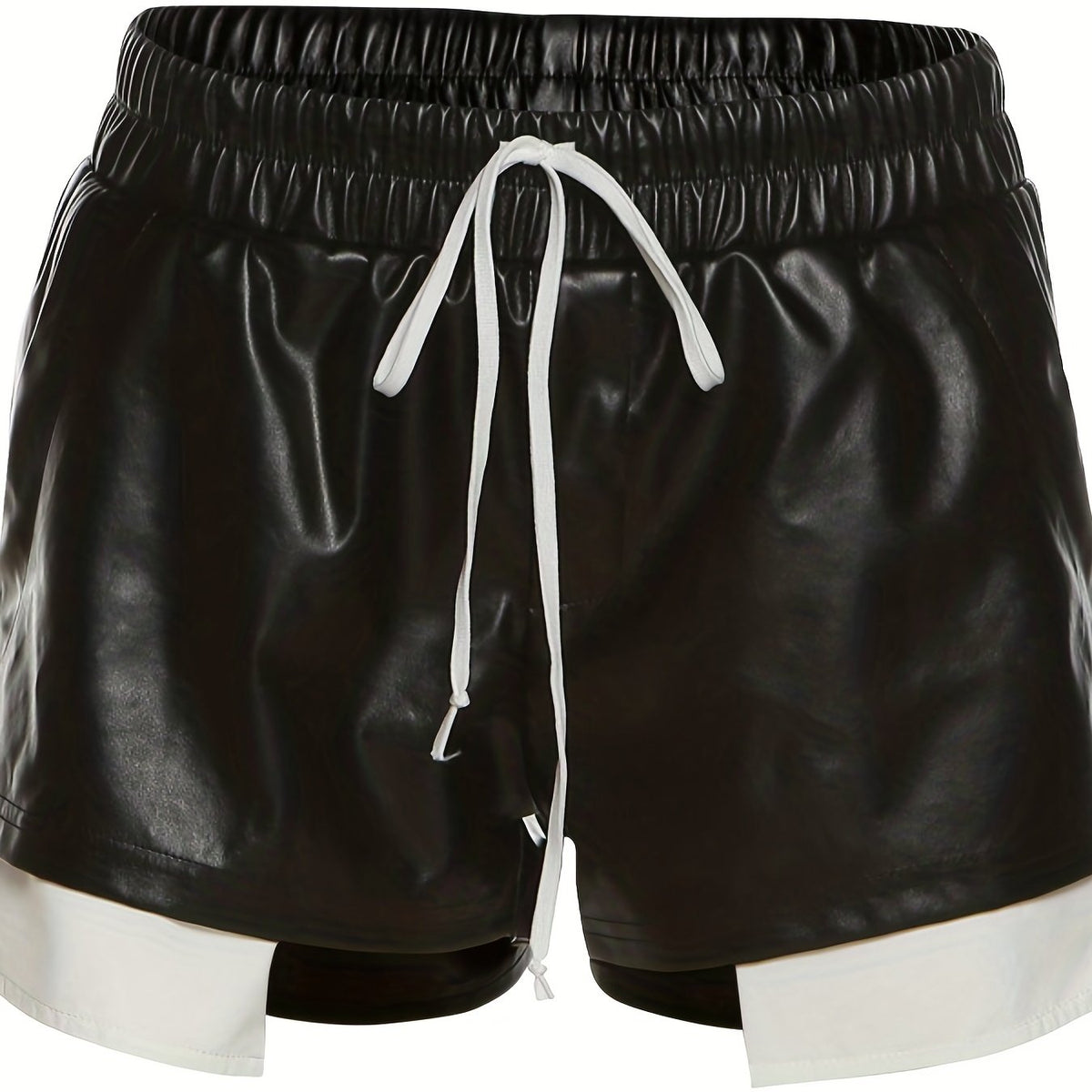 Patchwork Drawstring Shorts Women's Clothing
