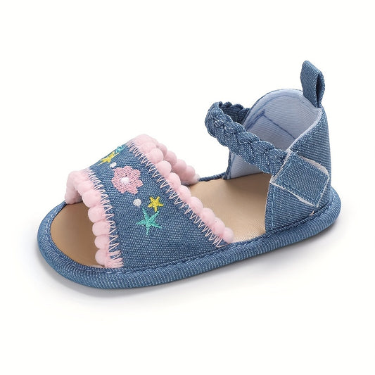 Baby Girls Open Toe Sandals Lightweight Breathable Anti Slip Sandals