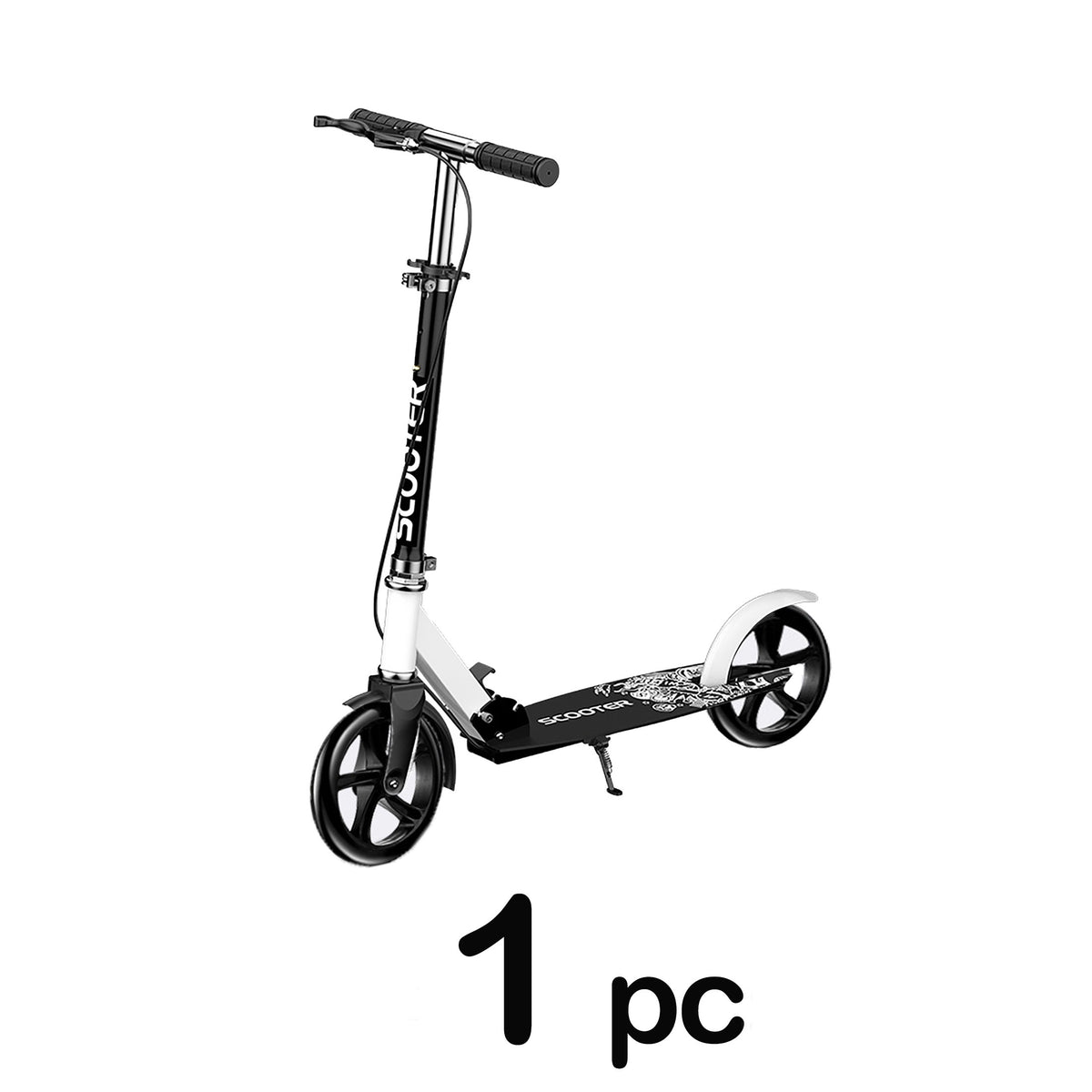 Foldable Two Wheeled Skateboard with Dual Brakes