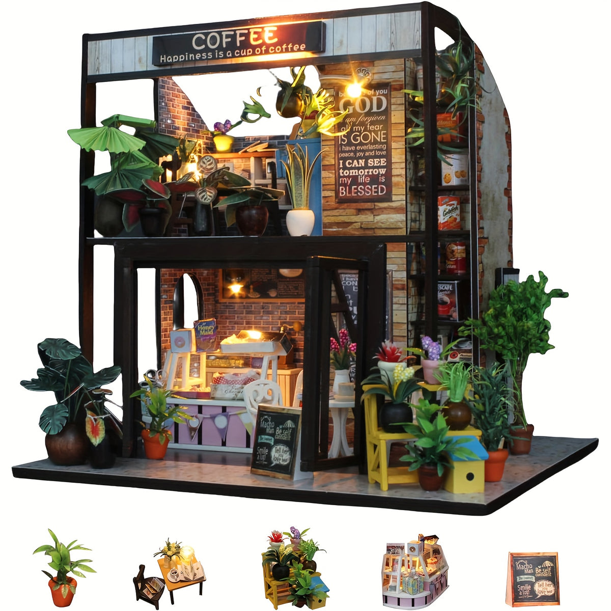 DIY Dollhouse Kit Time Travel Cafe Theme Mixed