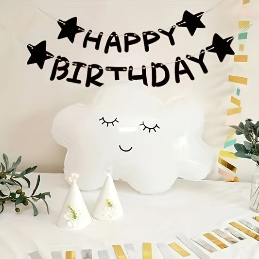 Rainbow Cloud Balloon Birthday Decoration Props Ribbon Cloud Aluminum Film