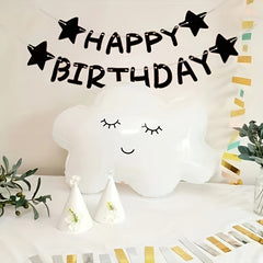 Rainbow Cloud Balloon Birthday Decoration Props Ribbon Cloud Aluminum Film