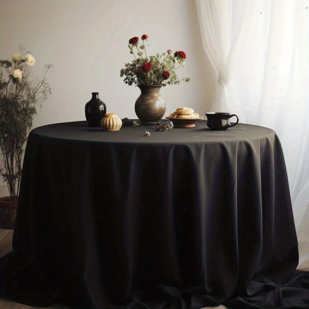 Waterproof Round Tablecloth for Picnic or Party, Rectangle Style Table Cover