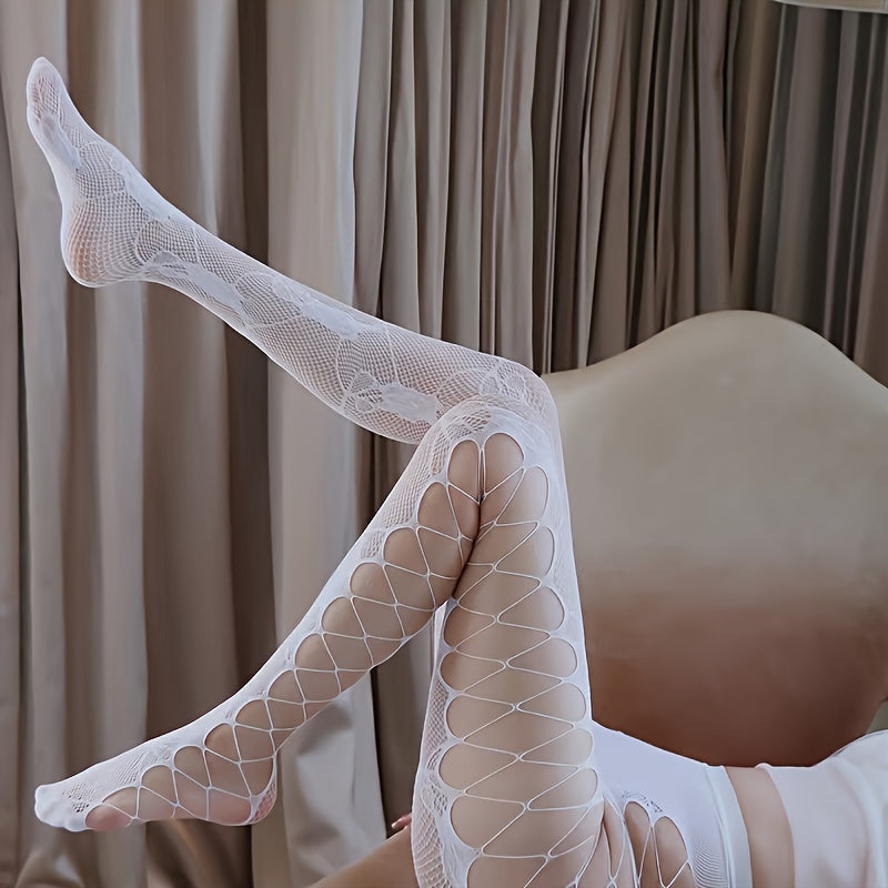Luminous Jacquard Fishnet Tights Women's Stockings