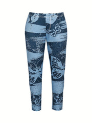  Butterfly Print High Rise Leggings