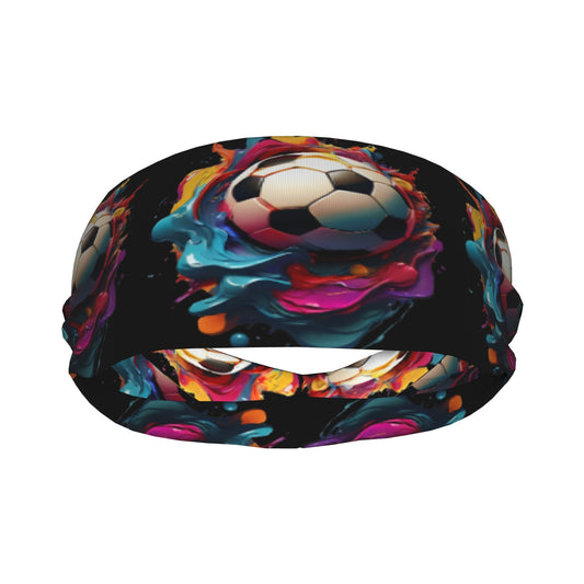 Soccer Ball Headband Unisex Sweat Wicking Stretchy & Breathable Polyester