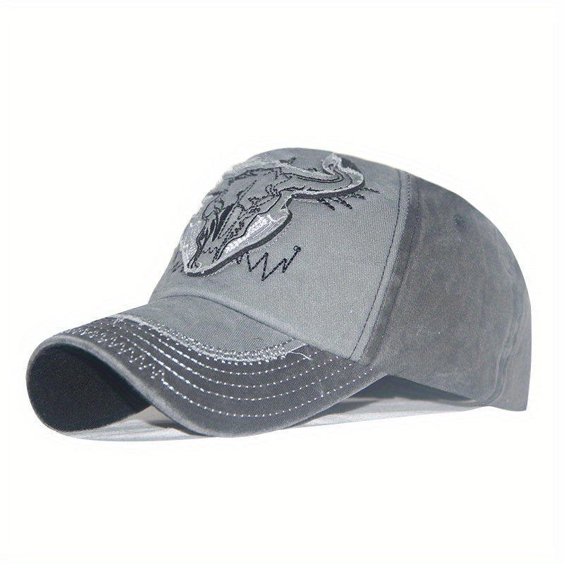 Men's Distressed Embroidery Denim Baseball Cap