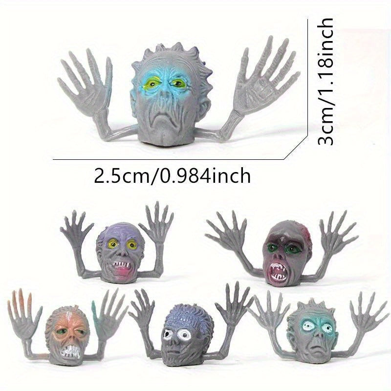 6 Mini Ghost Finger Puppets Halloween Fun