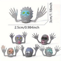 6 Mini Ghost Finger Puppets Halloween Fun