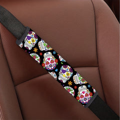 Skeleton Print Car Seat Belt Cover Soft Safety Shoulder Pad Protector