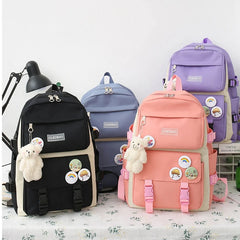 Canvas School Backpack Set for Teenagers with Pencil Case - 20CA