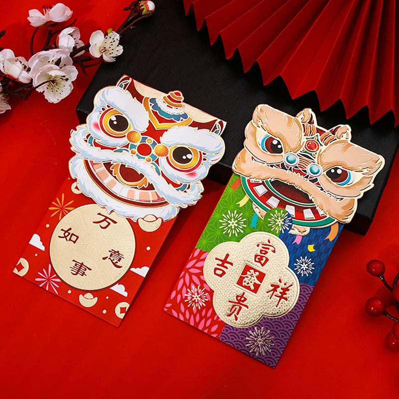 4pcs Cartoon Childrens Gift Money Packing Bag Red Envelope Spring Hongbao