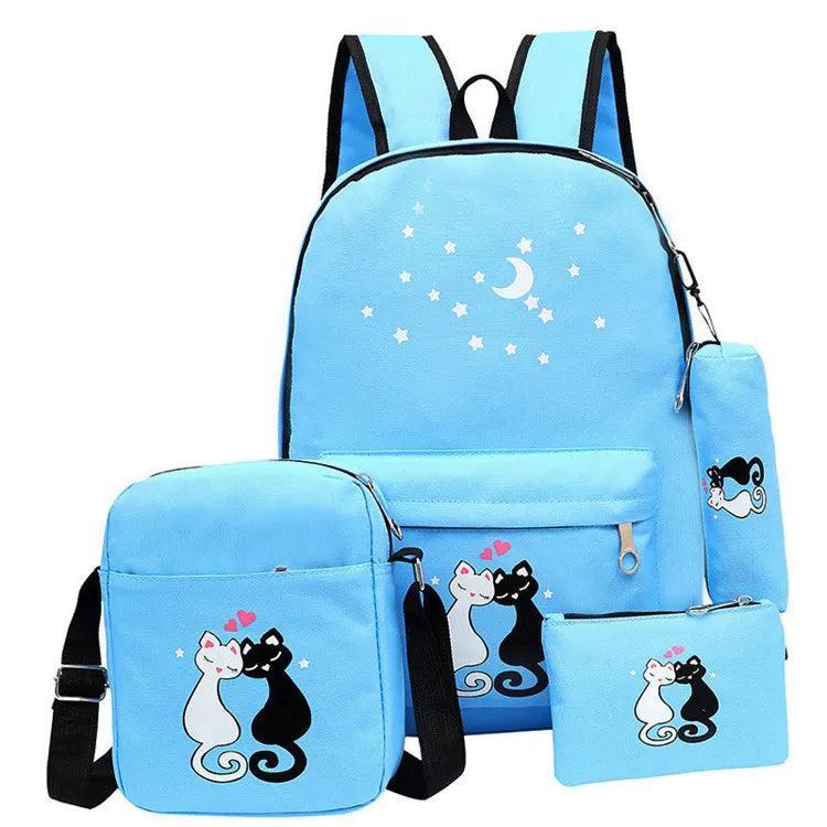 4pcs Cartoon School Bags For Girls Boys Children School Backpack