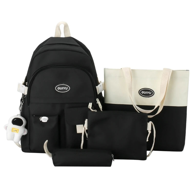 4pcs School Backpack with Shoulder Bag Pencil Case Book Bags Set for Boys Girls