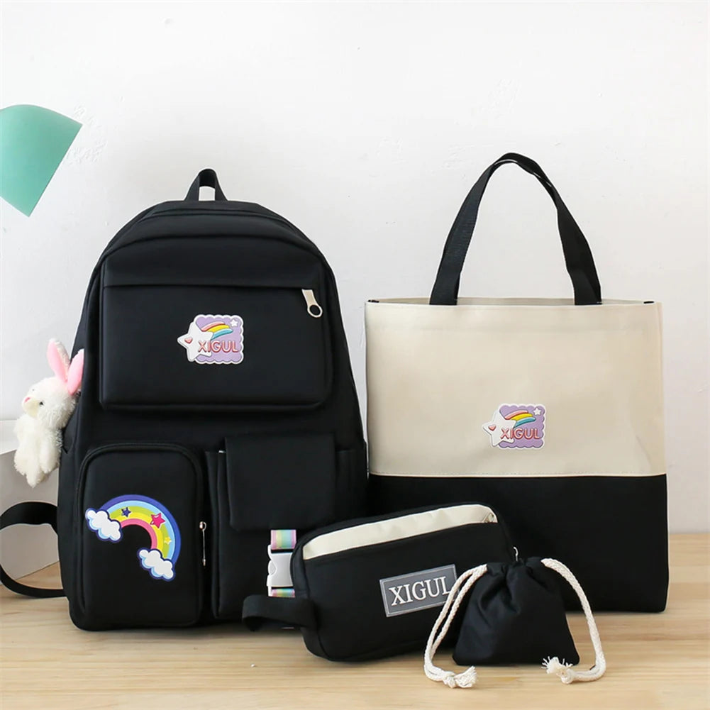 Large-capacity Multi-Pocket Nylon Backpack for Women
