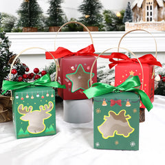 4pcs Santa Snowman Christmas Candy Boxes Xmas Box Navidad Year Packging Bags