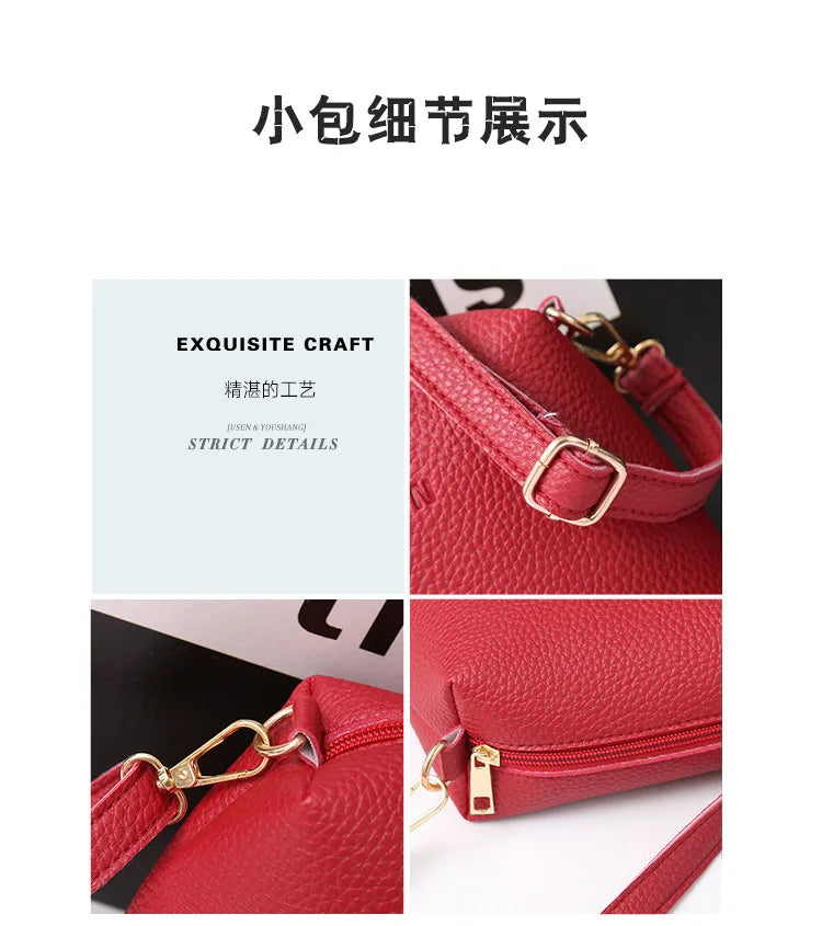 4pcs Set Tassel Crossbody Bag Wallet Purse for Women Lady Girl