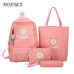 Canvas Backpack Daisy Print Rucksack Teen Girl Shoulder Bag Mochila Vintage Bags