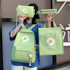 Daisy Backpack Canvas School Student Rucksack Teenage Girl's Shoulder Bag