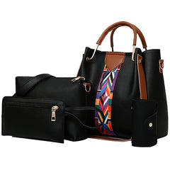 4pcs/Set Leather Shoulder Messenger Bag High Ladies