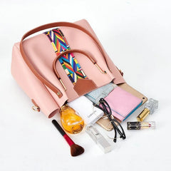 4pcs/Set Leather Shoulder Messenger Bag High Ladies