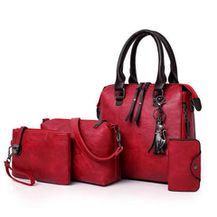 4pcs/Set Women Composite Bag Ladies Handbags Female PU Leather Shoulder M