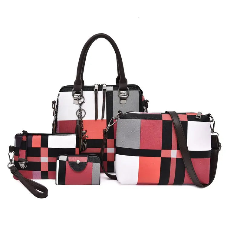 4pcs/Set Women Composite Bags High Quality PU Leather Shoulder Messenger