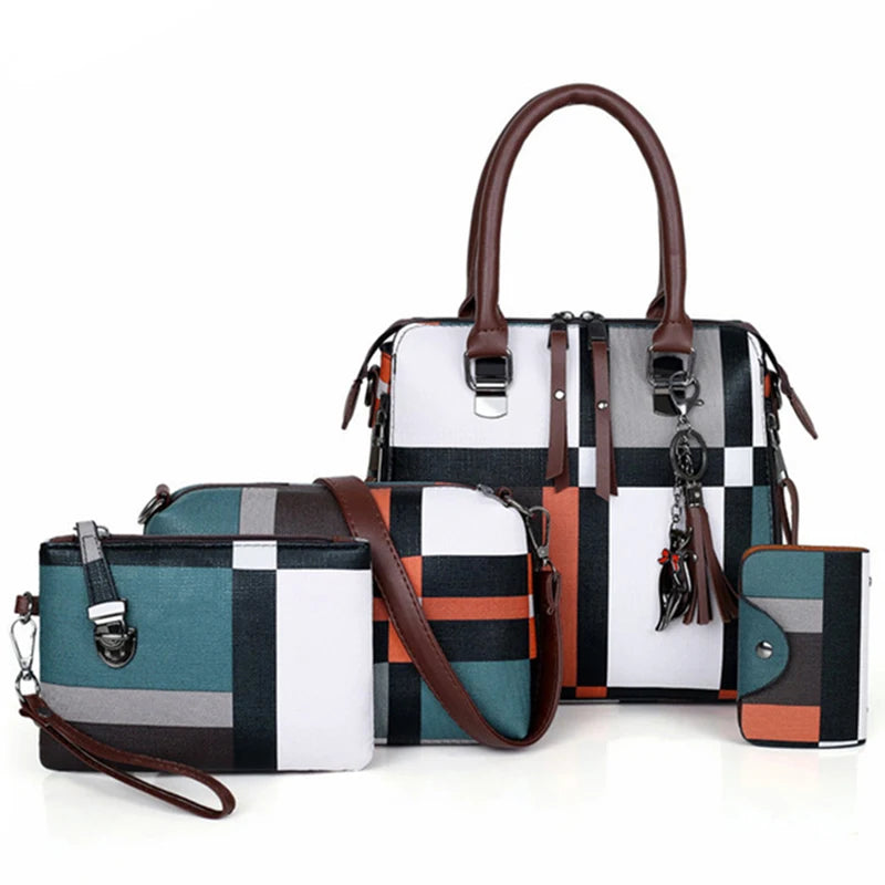 4pcs/Set Women Composite Bags High Quality PU Leather Shoulder Messenger