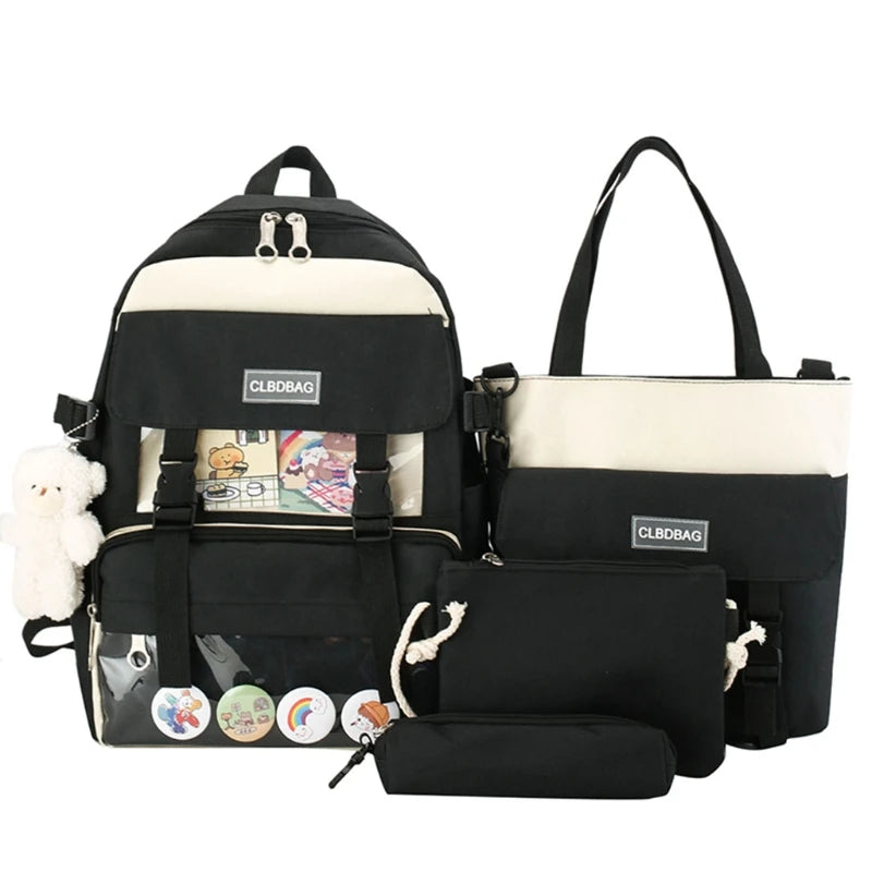 Canvas School Bag for Teenagers Girls Student Women Travel Backpacks Female