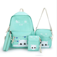 Canvas Women Backpacks Printing Panda School Bag For Teenager Girls