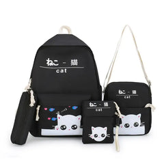 Canvas Women Backpacks Printing Panda School Bag For Teenager Girls