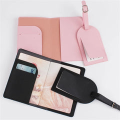4pcs Crown Couple Passport Cover Luggage Tag PU Leather Travel Case Holder