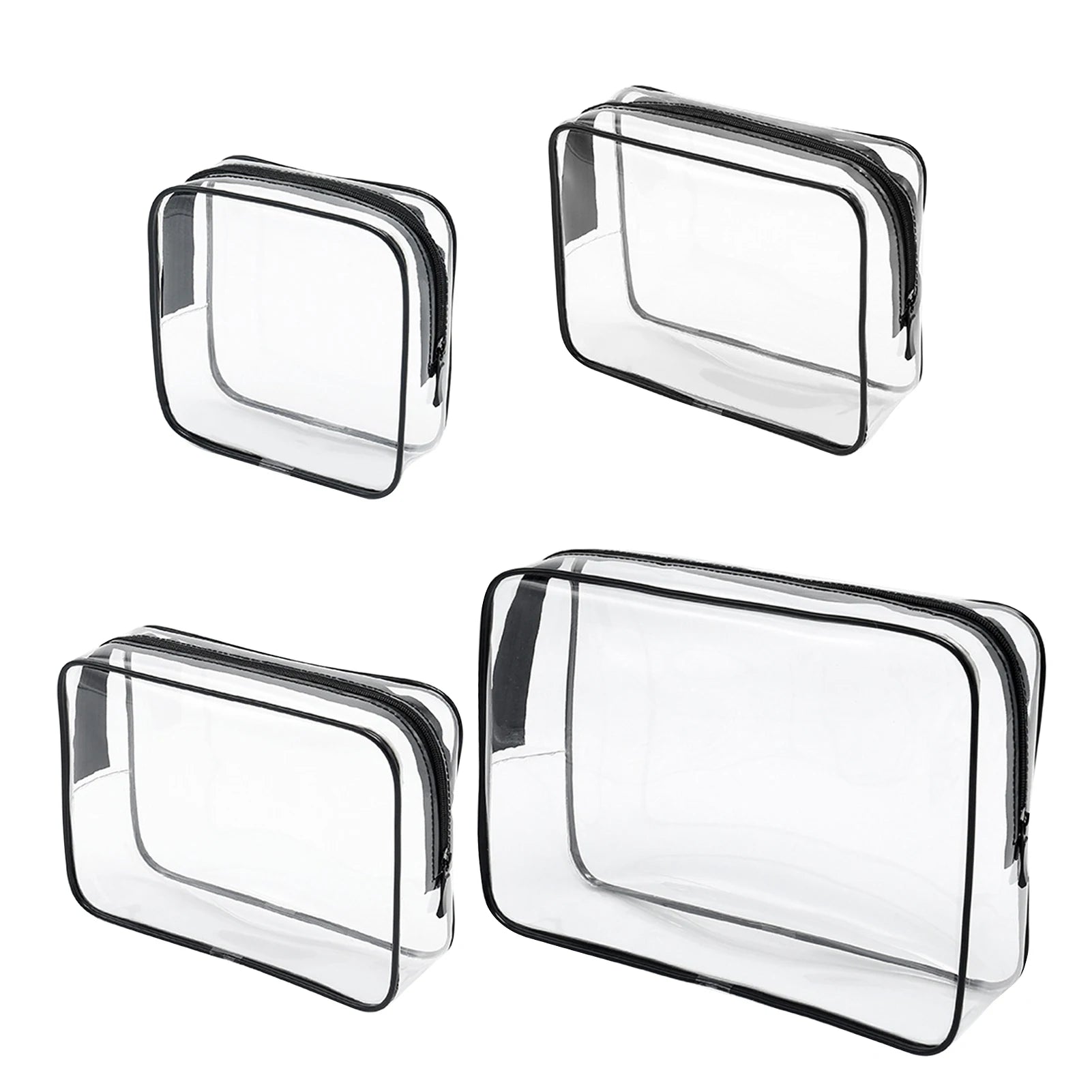 4pcs Travel Zipper Closure Waterproof Clear Bags Set