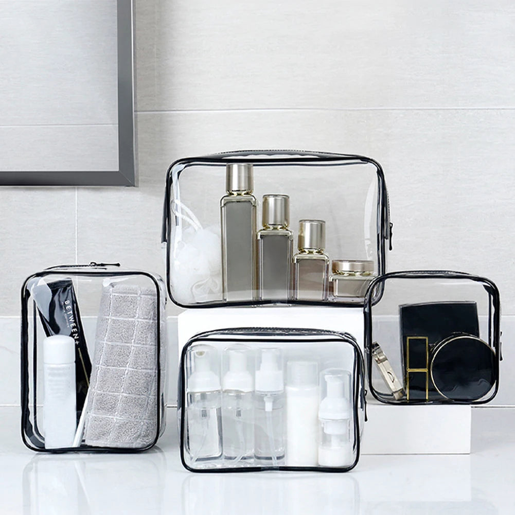 4pcs Travel Zipper Closure Waterproof Clear Bags Set