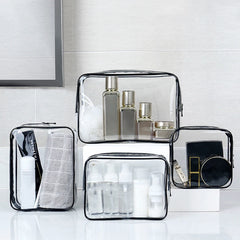 4pcs Travel Zipper Closure Waterproof Clear Bags Set