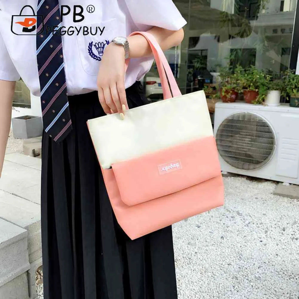 High School Girl Bookbags Large Capacity Students Bagpack Splicing Color
