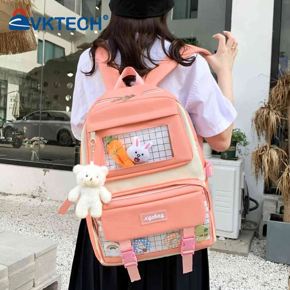4pcs/set Student Travel Backpacks Large Capacity Girl Shoulder