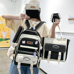 5-in-1 School Bag for Teen Girls - Large Capacity Backpack
