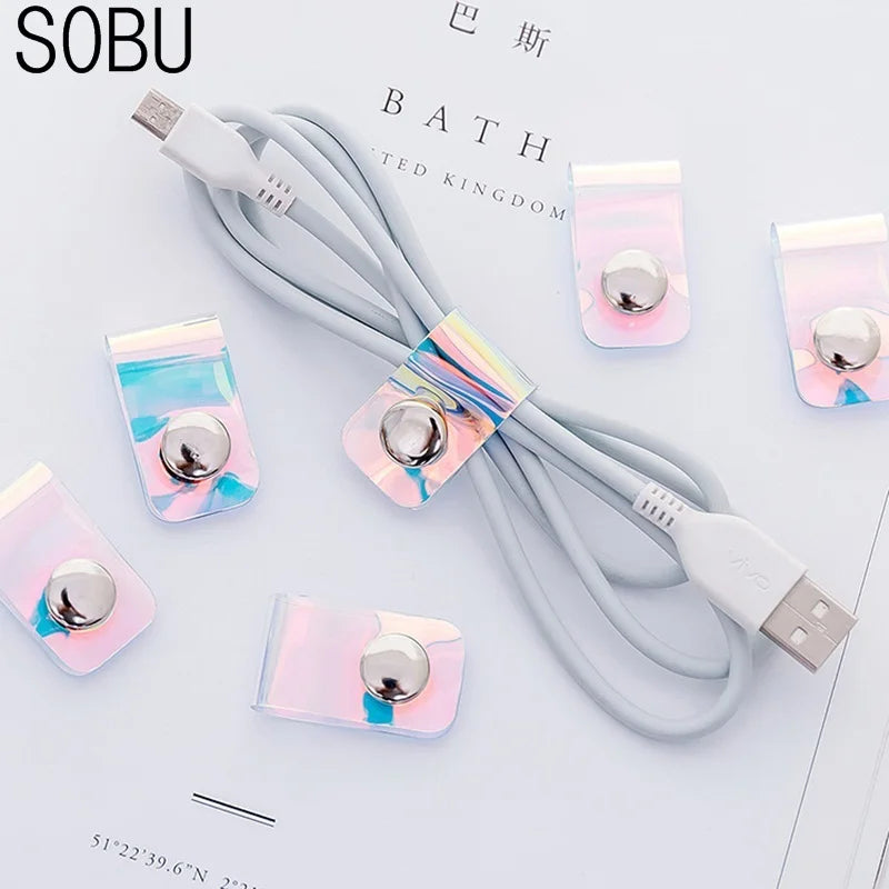 5 Pcs Travel Cable Winder Earphone Protector USB Phone Holder Organizers